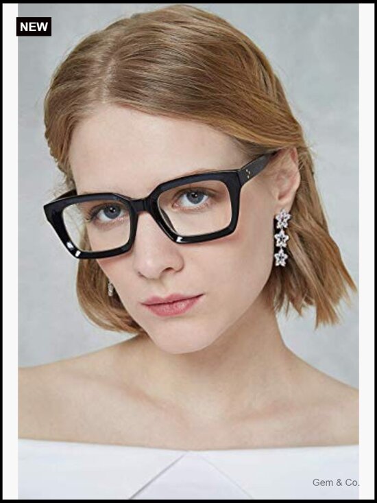 Square Thick Eyeglasses Frame for Women, Classic Full Rim Clear Lens main image 4